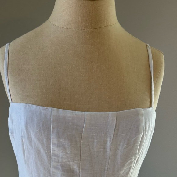 NWT J.Crew linen white A-line midi dress - Picture 2 of 6